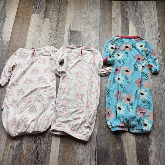 KicKee Pants 0-3 months layette sleeping gowns Bundle of 3 - Picture 11 of 12